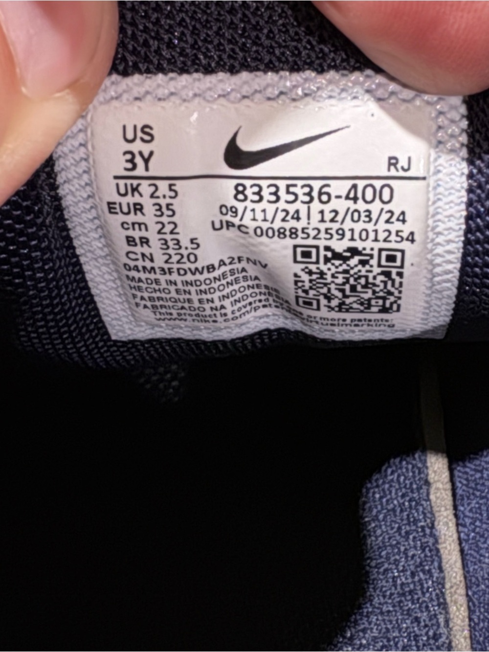 Nike Court Royale Unisex Kids Athletic Sneaker Blue/White 833536-400 Youth Sz 3Y - Picture 7 of 9